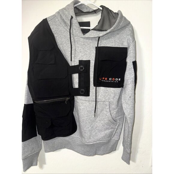 Life Code Progressive Utility Hoodie Gray Black size Small - Picture 2 of 5
